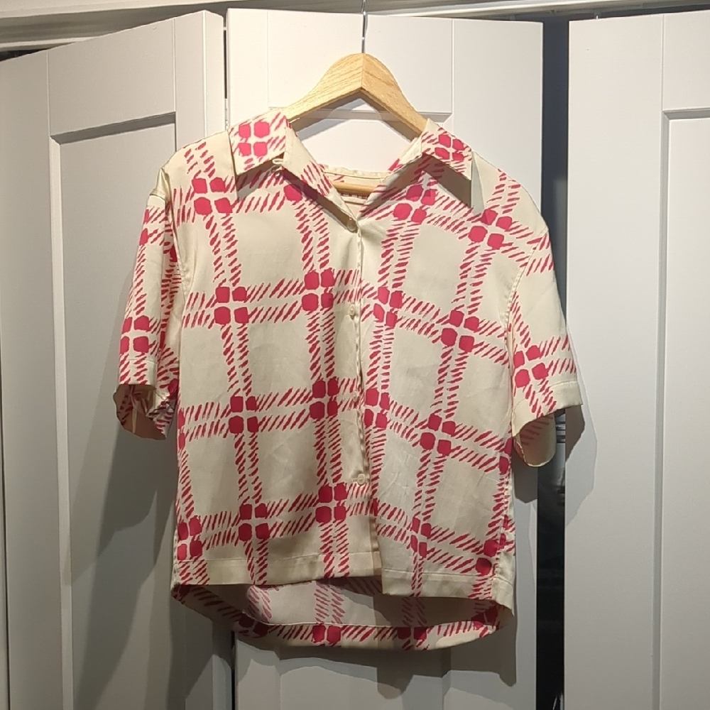 Red and Cream Plaid Shirt
